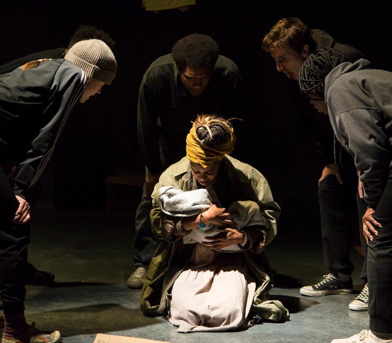 Third Year (Group 50) drama students perform Suzan-Lori Parks's "In the Blood", directed by Shaun Patrick Tubbs in the in the Harold and Mimi Steinberg Drama Studio on October 14, 2019.